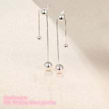 Pendientes de cuerda de cuentas de plata esterlina 100% 925 para mujer, joyería de marca de estilo europeo Original, Invierno 2024 - compra barato