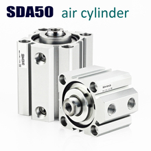 SDA50 series Pneumatic air Cylinder 50mm Bore 5 10 15 20 25 30 40 50mm Stroke 1/4" Port Aluminum Alloy Thin Type Piston Cylinder 2024 - buy cheap