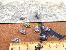 150pcs-- 13*8mm Antique Silver 3D mini a bunch of grapes Vintage one side Charms Pendants 2024 - buy cheap