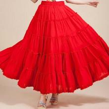 New 2022 Summer Skirts Womens Natural Waist Pleated Chiffon Long ruffle Skirt Elegant Vintage layered long party skirt  2024 - buy cheap