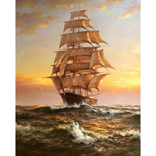 DIY 3D Diamond painting Full Square Diamond embroidery Sailing Boat Cross stitch Diamond mosaic crystal KBL 2024 - buy cheap