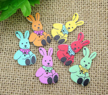 50Pcs Mixed Wood Rabbit Sewing Buttons For Kids Clothes Scrapbooking Decorative Wooden Botones Crafts Needlework DIY Accessories 2024 - buy cheap