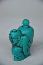 Elaborado divertido clássico chinês artesanal turquesa artificial estátua homem velho garrafa 2024 - compre barato