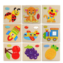 Baby Wooden 3D Puzzle Jigsaw Wooden Toys For Children Cartoon Animal Puzzles Intelligence Kids Children Educational Toy 2024 - buy cheap