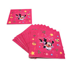 Disney Minnie Mouse Theme 10pcs/lot Table Napkin Child Birthday Party Paper Napkin Class Activity Tissue Festival Lunch Napkin 2024 - buy cheap