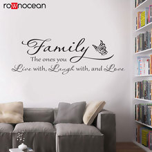 Family Live Laugh Love Quote Wall Sticker Vinyl Art Home Decoration Butterfly Interior Mural Bedroom Decals Removable 3Q26 2024 - buy cheap
