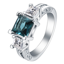 Joyería Fina cuadrada azul creada, anillos morados para mujer, joyería de compromiso para boda, nuevo anillo para mujer 2016 2024 - compra barato