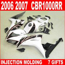 Molde de inyección para motocicleta HONDA, carenados de Negro plano brillante, color blanco CBR1000RR 06 07, gran oferta, YBJ84, 2006, 2007, cbr 1000 rr 2024 - compra barato