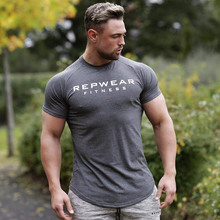 Men cotton Short sleeve t shirt Summer Gyms Fitness Bodybuilding Tight T-shirt male Brand tees tops Man casual Fashion clothing 2024 - buy cheap