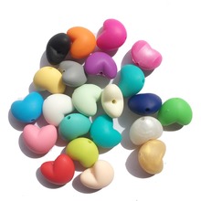 10pcs/lot Heart Shaped Silicone Beads BPA Free Teething Necklace Jewelry Making Loose Beads For Pacifier Clip Holder DIY 2024 - buy cheap