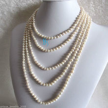 natural 100" 6-7mm White Freshwater Pearl Necklace Strands Off Round Cultured 2024 - buy cheap
