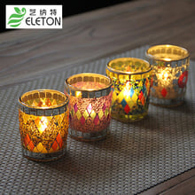 4 pcs Christmas handmake Mosaic glass candelabra candle holder for romantic candlelight dinner bar decorations for the candles 2024 - buy cheap