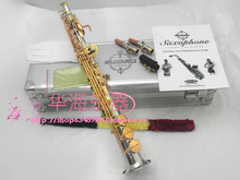 SUZUKI New Arrival White copper body gold key straight tube split Soprano Saxophone b flat Saxofone Top Musical Instruments 2024 - buy cheap