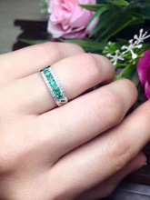 Natural esmeralda anel frete grátis 925 prata esterlina 3mm 5 pçs pedra preciosa jóias finas 2024 - compre barato