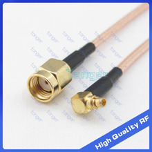 High quality Male MMCX right angle to RP-SMA male connector with 20cm 8in RG316 RG-316 RF Coaxial Pigtail Jumper Low Loss cable 2024 - buy cheap