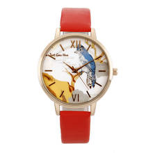 2018 Cartoon Analog Quartz Watch Women Leather Strap Bird Printed  Lovely Women Watches Reloj Mujer Wrist Watch Drop Shipping 2024 - buy cheap