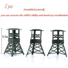 CHBR13 5pcs Military Watch Tower Model Plastic Toy Soldier Army Men Accessories 2024 - buy cheap