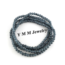 Fashion 4mm Grey Glass Beaded Bracelets 4 Rows Enlaced Bracelets 12pcs/lot Wholesale 2024 - buy cheap