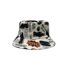 Sombrero de pescador con estampado de grafiti para hombre y mujer, gorro informal de algodón con estampado de botella de Cola, doble cara, para el Sol, para viaje, 2019 2024 - compra barato