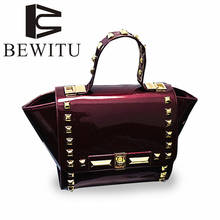 BEWITU Brand WOMEN'S Shoulder Bag 2018 New Fashion Jelly Patent Leather Handbags Rivet Bag Wings Bat Package Swing Packet 2024 - buy cheap