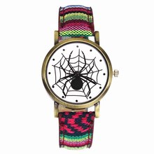 Scary Black Spider Web Insect Design Watches Men Women Military Camouflage Canvas Belt Sport Watchband Quartz Wrist Watch 2024 - buy cheap