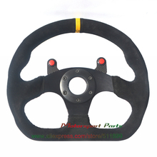 Carbon Fiber Button Suede Leather D Style 320mm Suede Steering Wheel 2024 - buy cheap