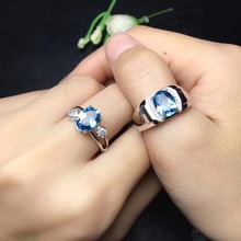 The Best Wedding gift For Your Lover Couple Rings Natural Topaz Lover's Ring 925 sterling silver 2024 - buy cheap