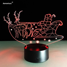 Sleigh 3D Visual Led Night Light for Kids Touch Usb Table Lampara Lampe Baby Sleeping Nightlight Home Decor Light 7 Colors Lamp 2024 - buy cheap