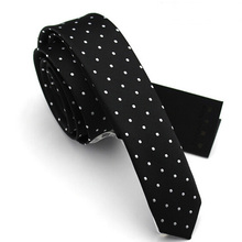 High Quality New Arrivals Tie for Men 4cm Slim White Polka Dot Fashion Black Men's Necktie Gift Box L5039 2024 - buy cheap