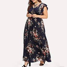 Summer Dress Women Plus Size V Neck Casual Floral Print Boho Dresses Streetwear Sleeveless Party Maxi Dress Robe Mujer Vestidos 2024 - buy cheap