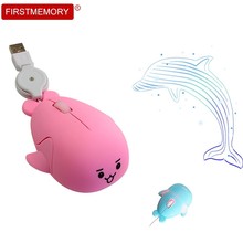 Mini mouse óptico ergonômico com fio usb, mouse óptico ergonômico com formato de golfinho para jogar em forma de golfinho para laptop 2024 - compre barato