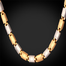 Men Jewelry Chain Choker Necklace Unisex Punk Fashion Jewelry Gold Color Two Tone 55CM 6MM Men Necklace N827 2024 - buy cheap