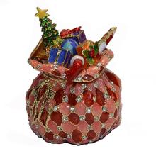 Caja de joyería con adornos navideños, bolsa de regalo para abalorios, Decoración de mesa, soporte para collar 2024 - compra barato