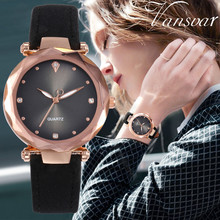 Роскошные брендовые Золотые женские часы с браслетом YOLAKO, женские повседневные кварцевые часы с кожаным ремешком, часы звездного неба, аналоговые наручные часы A40 2024 - купить недорого