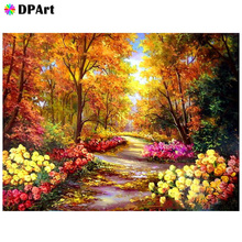 Pintura diamante 5d completa quadrada/redonda, árvores coloridas flores cenário, pintura daipor bordado, kit de ponto de cruz m639 2024 - compre barato