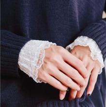 Fake sleeves autumn winter wild sweater decorative sleeves cotton pleated wrist Pleated organ fake sleeves universal fake cuff 2024 - buy cheap