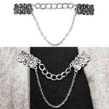 Alloy Belt Chain Cardigan Link Buckle Collar Shawl Clip Sweater Clip 2024 - buy cheap