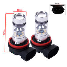 Universal 2 pieces of car led fog lights H8 H11 100W 20LED high power LED lights bulbs 2024 - buy cheap