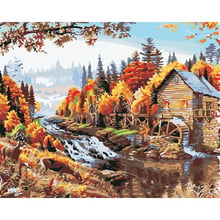 Painting By Numbers DIY Dropshipping 50x65 60x75cm The Fawn of Autumn Scenery Handmade Gift For Adult Unique Gift Home Decor 2024 - buy cheap