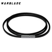 1mm 1.5mm 2 3mm Necklace Cord Black Leather Cord Wax Rope Lace Chain With Stainless Steel Rotary Buckle For DIY Necklace Jewelry 2024 - buy cheap