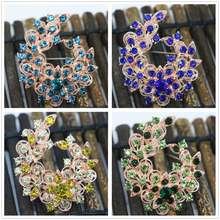 Noble arrival exquisite flower 8 colors rhinestone brooches crystal rose gold-color clothes hot sale pins jewelry  B1441 2024 - buy cheap