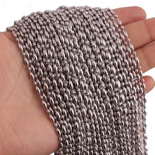 1.5/2/2.4/3/3.2mm Wholesale 10pcs/Lot Stainless Steel Oval Round Men Women Fashion DIY Fashion Necklace Beads Ball Chain 16"-40" 2024 - buy cheap