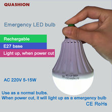 Умная лампа E27, 5 Вт, 7 Вт, 9 Вт, 12 Вт, светодиодная аварийсветильник лампа с аккумулятором, светящаяся лампа для украшения отеля, рынка, дома 2024 - купить недорого