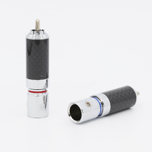 4Pieces Hi-End rhodium plated Carbon Fiber RCA Plug Connector 2024 - buy cheap