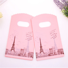 Hot Sale New Design Wholesale 50pcs/lot 9*15cm Luxury European Eiffel Tower Mini Plastic Packaging Bags Small Gift Bag 2024 - buy cheap