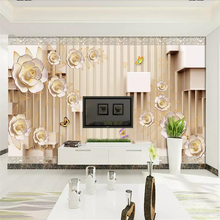 Beibehang papel de parede personalizado 3d, mural de fotos europeu minimalista, rosa, sala de estar, quarto, plano de fundo de tv 2024 - compre barato