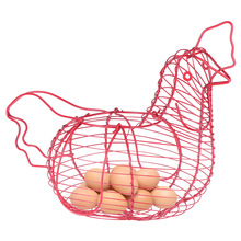 Креативная железная корзина для хранения яиц в форме курицы, держатель для яиц, бытовой контейнер для овощей, органайзер, корзина для хранения 2024 - купить недорого