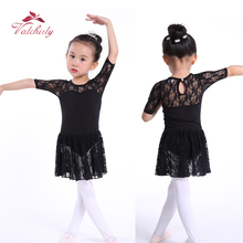 Girls Lace Leotard Children's Ballet Skirt Gymnastics Ballet Leotard Dress Ballerina 2024 - buy cheap