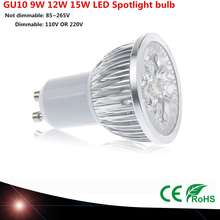 10X High quality LED GU10 9W 12W 15W LED lamp LED bulb Dimmable 110V 220V Warm White/Pure White/Cold White 60 Beam Angle LIGHTIN 2024 - buy cheap