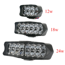 Barra de luces LED de trabajo para motocicleta, focos auxiliares para Moto, antiniebla, 12w/18w/24w/6000k 2024 - compra barato